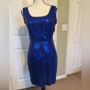 Vintage dead stock silk shell sequin dress 80s or 90s.  Size 6.